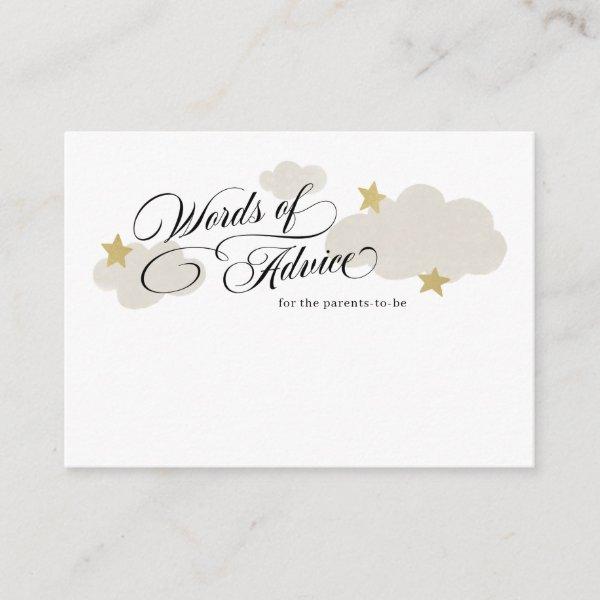 Advice for Parents-to-be Stars Cloud Baby Shower Enclosure Card
