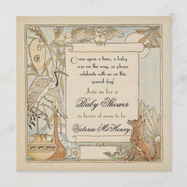 Aesop's Storybook Baby Shower Invitations