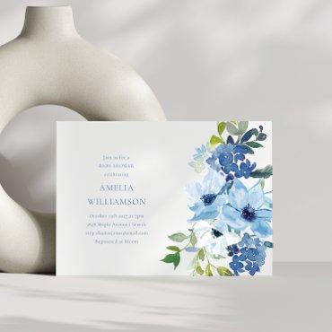 Aesthetic Light Blue Watercolor Floral