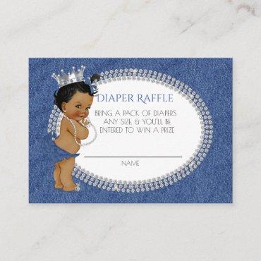 African American Denim & Diamonds Diaper Raffle Enclosure Card