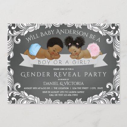 African American Gender Reveal Invitations
