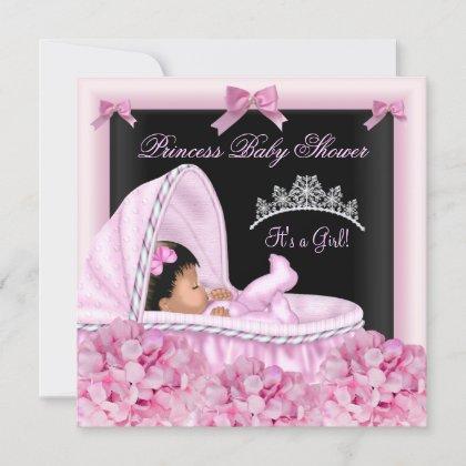 African American Little Princess Baby Shower Girl Invitation