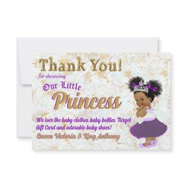 African Princess Elegant Purple & Gold Thank You Card