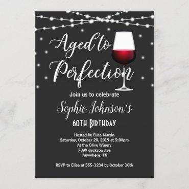 Aged to Perfection Wine Birthday Invitation