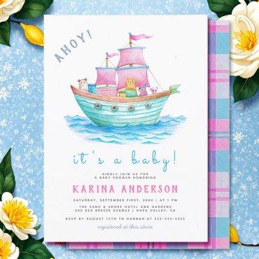 Ahoy It's A Baby Ship Animals Sailboat