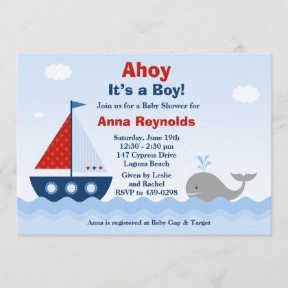 Ahoy Its a Boy Baby Shower Invitation