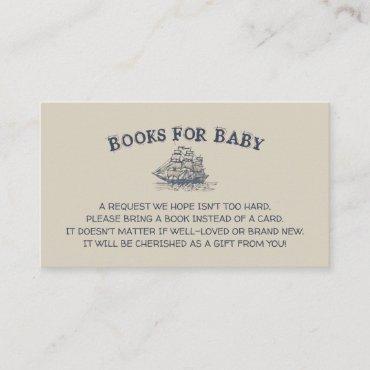 Ahoy! Its a boy, books for baby vintage nautical Enclosure Card