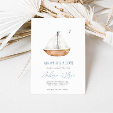 'Ahoy, it's a Boy' Charming Sailboat