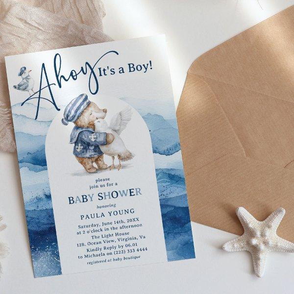 Ahoy It's a Boy Cute Nautical