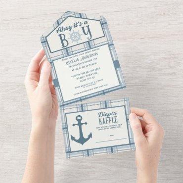 Ahoy It's A Boy Nautical Baby Shower All In One
