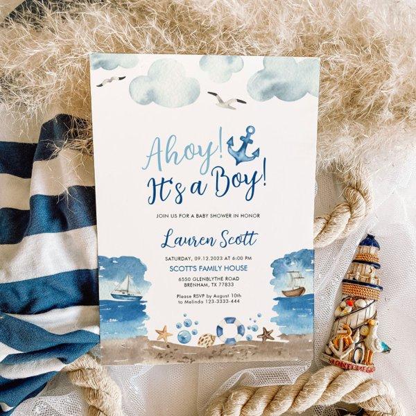 Ahoy It's a Boy | Nautical