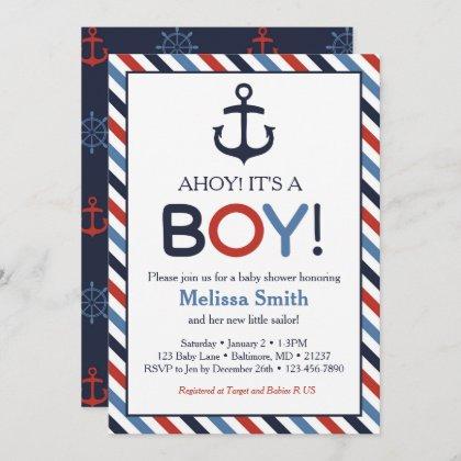 Ahoy It's a Boy Nautical