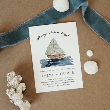 Ahoy It's A Boy Nautical Sailboat