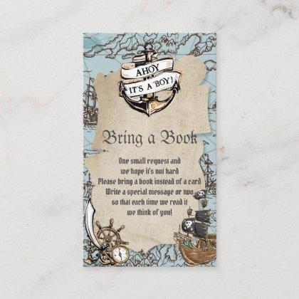 Ahoy It's a Boy Pirate Baby Shower Bring a Book Enclosure Card