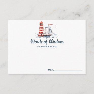 Ahoy Nautical Baby Shower Advice Enclosure Card