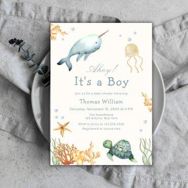 Ahoy Under The Sea Whale Boy Baby Shower