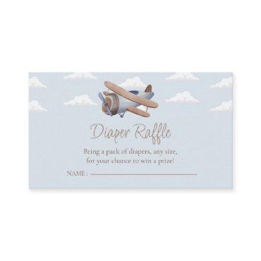 Airplane Diaper Raffle,  Travel Baby Shower  Enclosure Card