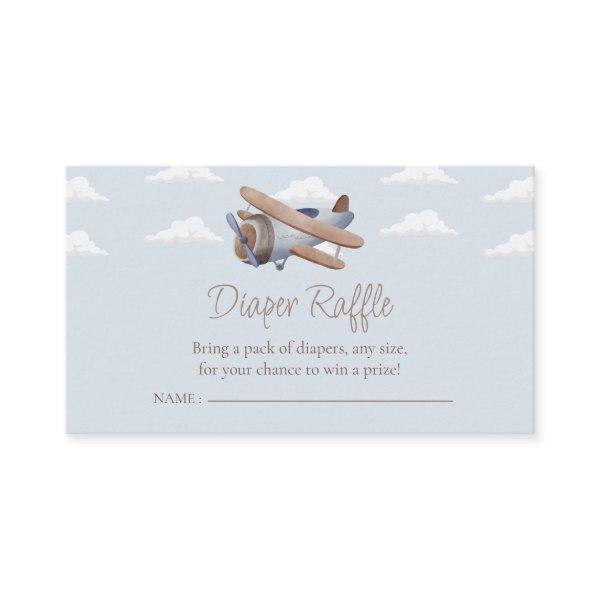 Airplane Diaper Raffle,  Travel Baby Shower  Enclosure Card