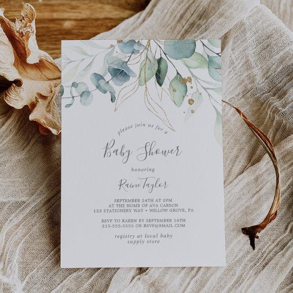 Airy Greenery and Gold Leaf
