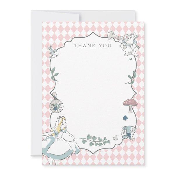 Alice in Wonderland Baby Shower Thank You Card