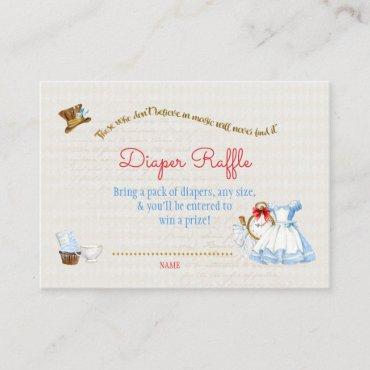 Alice in Wonderland Diaper Raffle Thank You Gift Enclosure Card