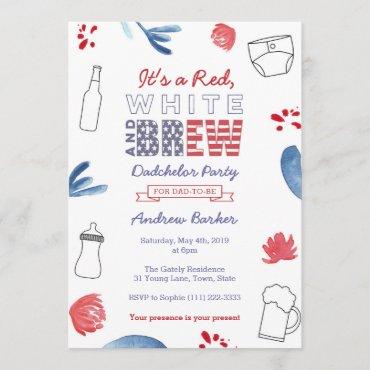 All-American Dadchelor Party or Daddy Baby Shower Invitation