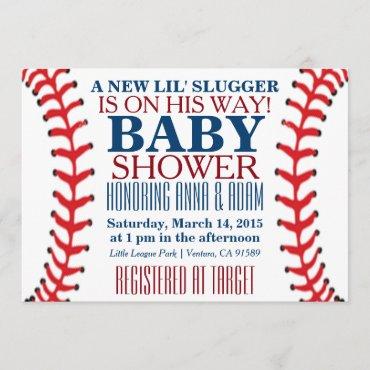 All Star Baseball Baby Shower Invitations
