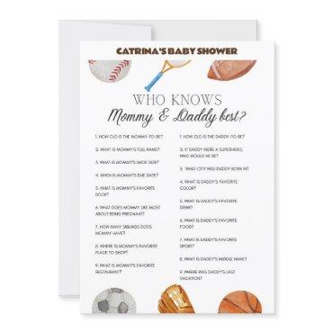 All Stars Sports Baby Shower - Editable Name, 5x7