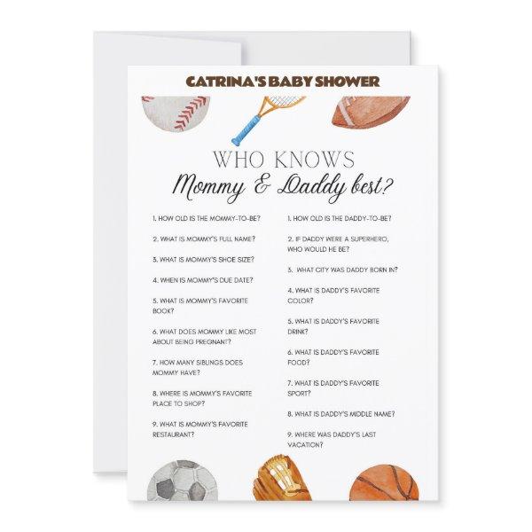 All Stars Sports Baby Shower - Editable Name, 5x7