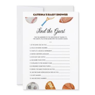 All Stars Sports Baby Shower - Editable Name, 5x7