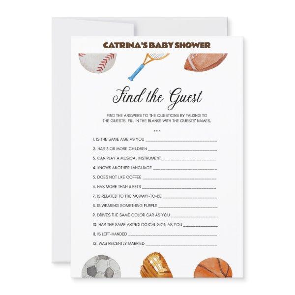 All Stars Sports Baby Shower - Editable Name, 5x7