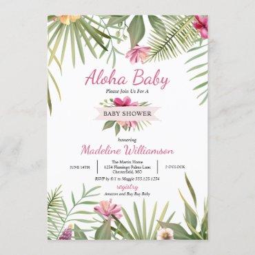 Aloha Baby Tropical Baby Shower Invitation