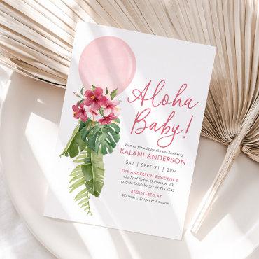 Aloha Baby Tropical Floral Balloon