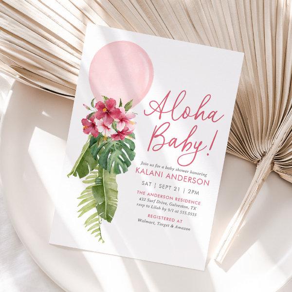 Aloha Baby Tropical Floral Balloon