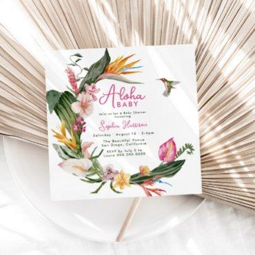 Aloha Baby Tropical Floral Wreath