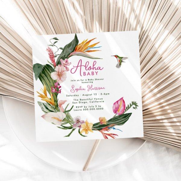 Aloha Baby Tropical Floral Wreath