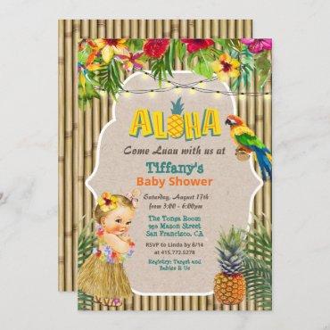 Aloha Luau Tropical Baby Shower Invitation