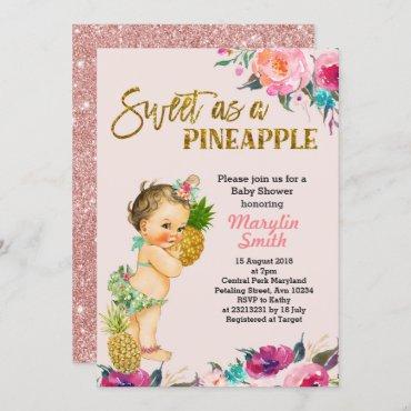 Aloha Pineapple Baby Shower Invitation