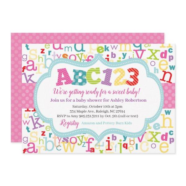 Alphabet Baby Girl Shower