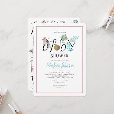 Alphabet storybook abc baby shower invitation