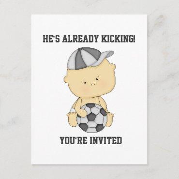 Already Kicking Soccer Baby Shower Invitation