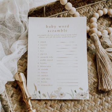 ALYSSA Boho Flower Baby Shower Word Scramble Game
