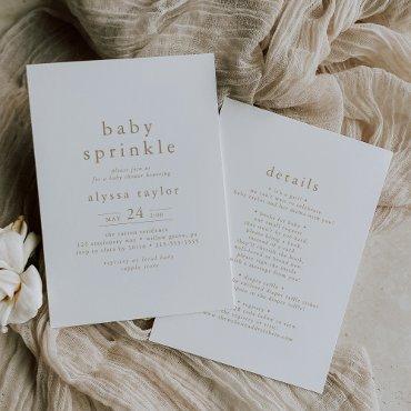 ALYSSA White Gold Modern Boho Simple Baby Sprinkle