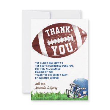 American Football Baby Shower Thank You Card