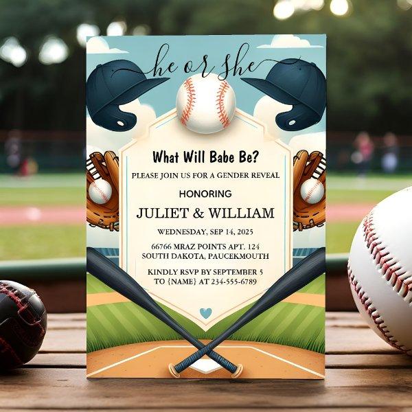 An Team Ball Game Pitch Fun Baseball Gender Reveal