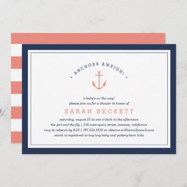 Anchors Aweigh | Nautical Baby Shower Invitation