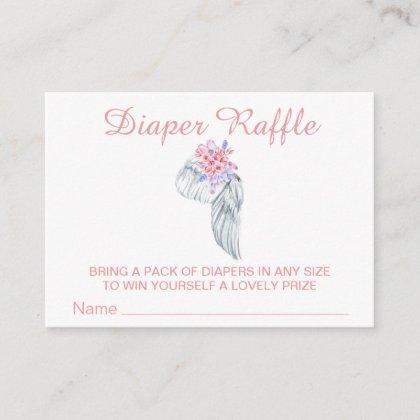 *~* Angel Wing Crystals Feather Girl Diaper Raffle Enclosure Card