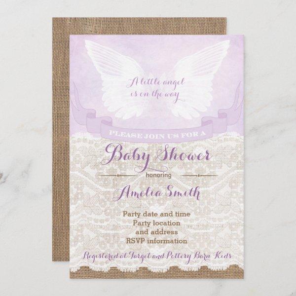 Angel Wings Lilac Baby Shower Party