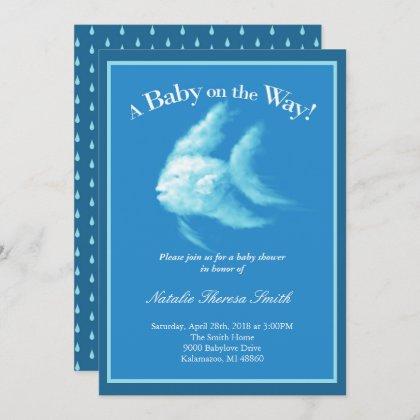 Angelfish Baby Shower Invitation
