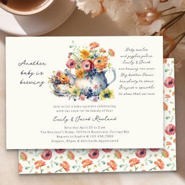 Another Baby is Brewing Floral Teapot Sprinkle